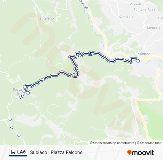 Percorso linea bus LA6