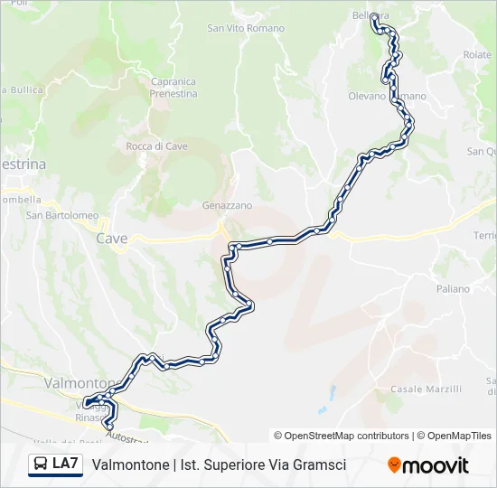 Percorso linea bus LA7