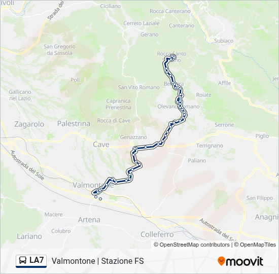 LA7 Bus Line Map