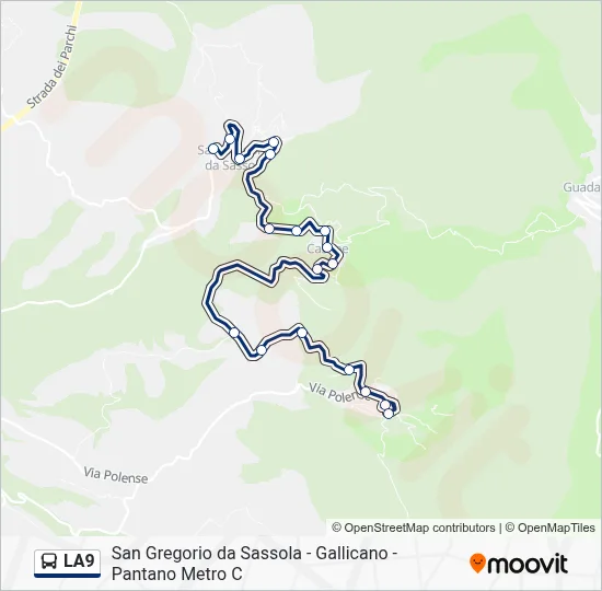 Percorso linea bus LA9