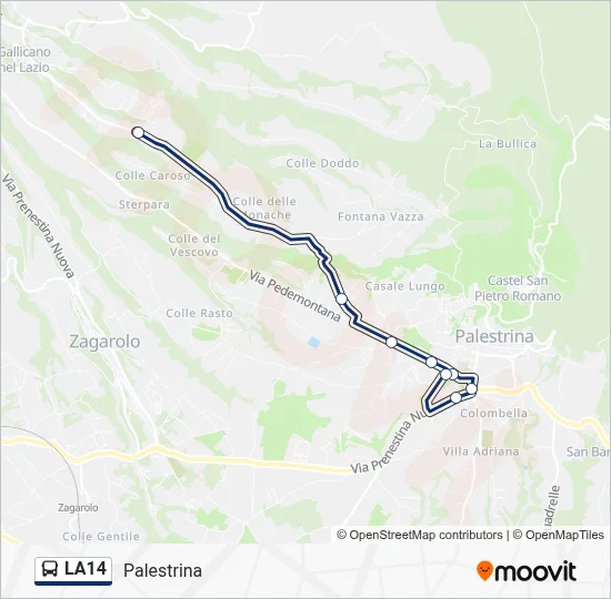 Percorso linea bus LA14