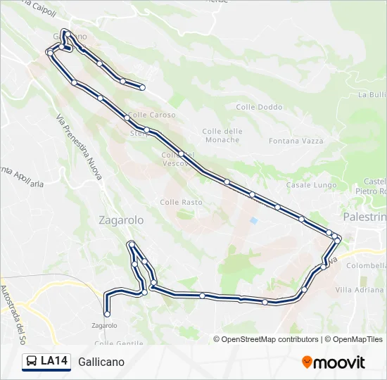LA14 Bus Line Map