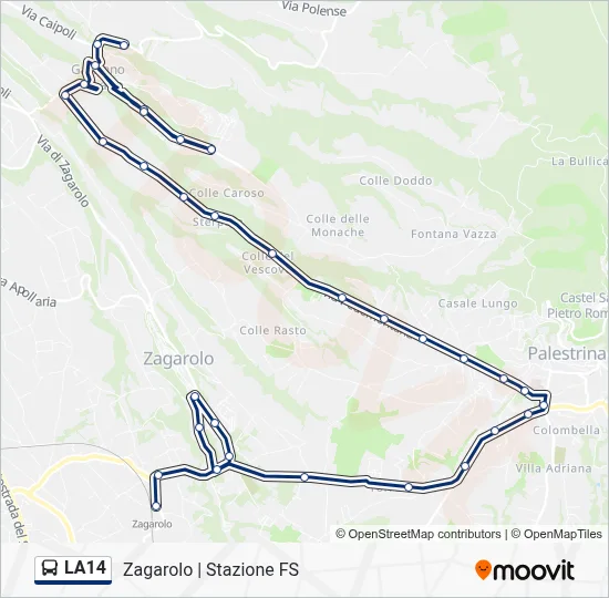 LA14 Bus Line Map