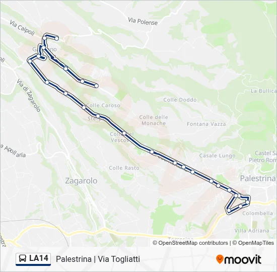 LA14 Bus Line Map