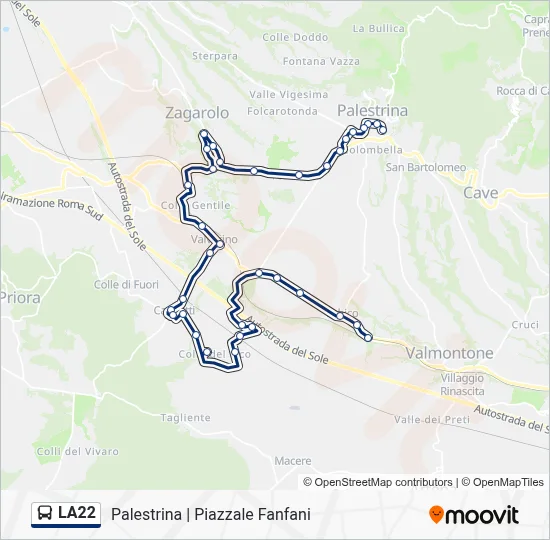 LA22 Bus Line Map