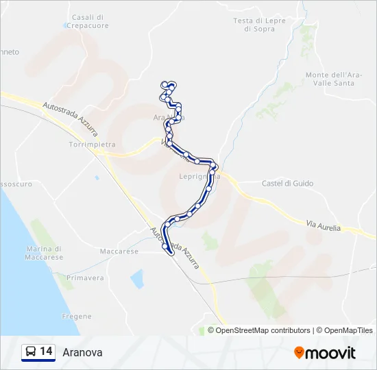 14 Bus Line Map