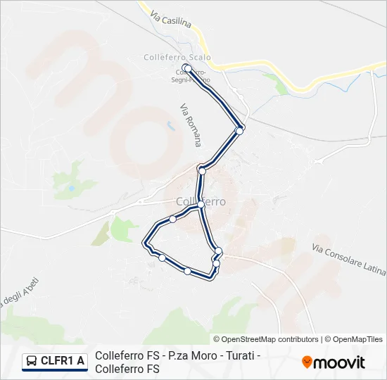 Percorso linea bus CLFR1 A