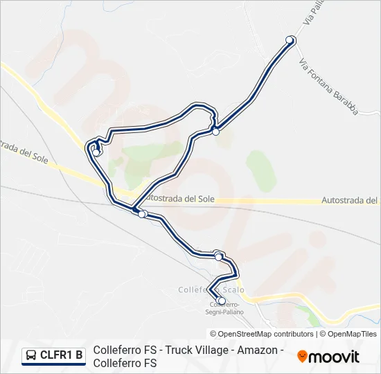 Percorso linea bus CLFR1 B