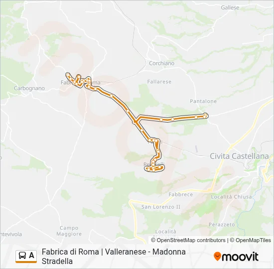 Percorso linea bus A