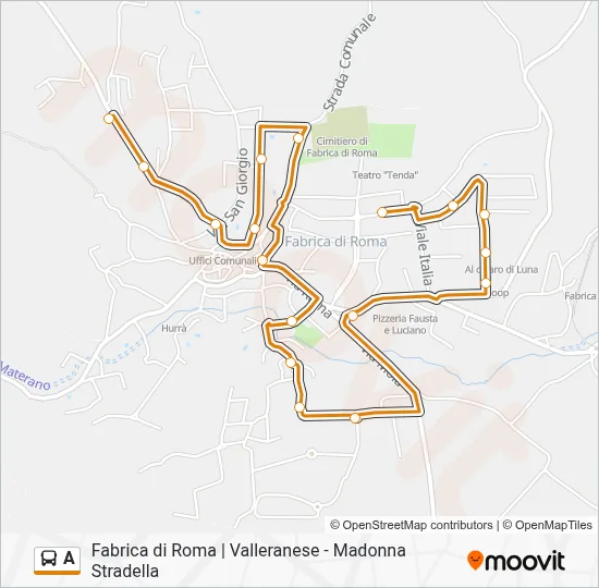 Percorso linea bus A