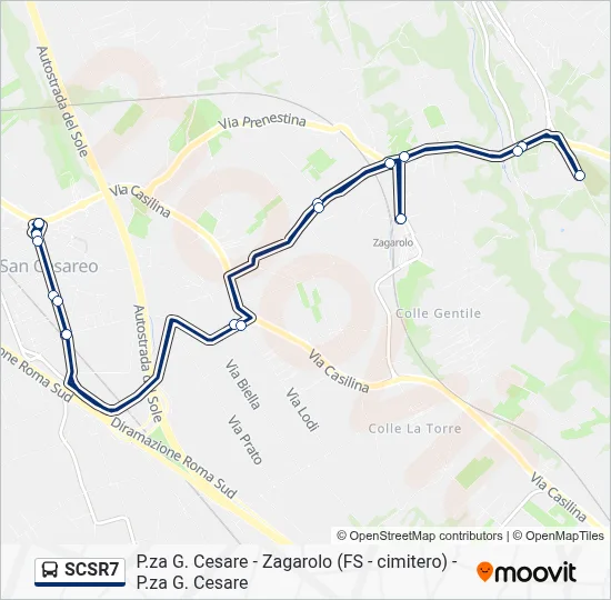 Percorso linea bus SCSR7