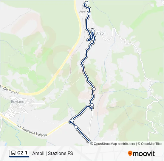 Percorso linea bus C2-1