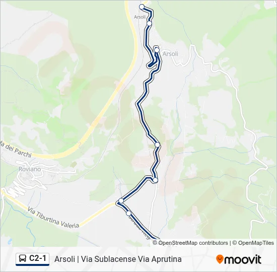 Percorso linea bus C2-1