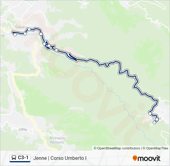 Percorso linea bus C3-1