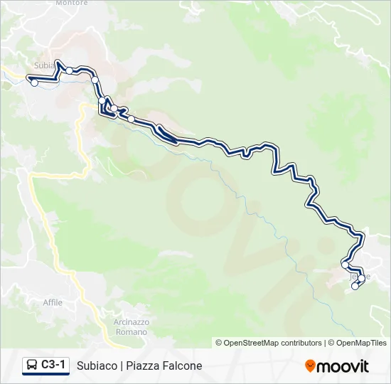 Percorso linea bus C3-1