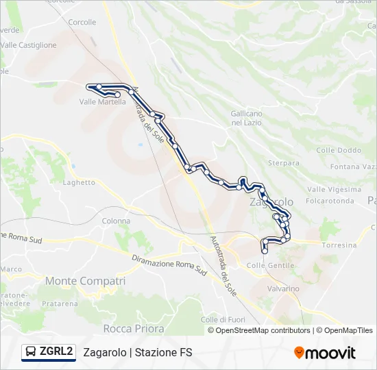 Percorso linea bus ZGRL2