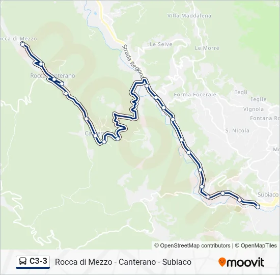 Percorso linea bus C3-3