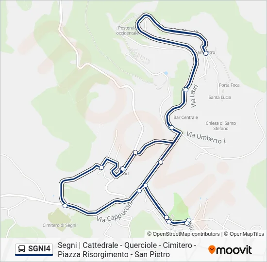 Percorso linea bus SGNI4