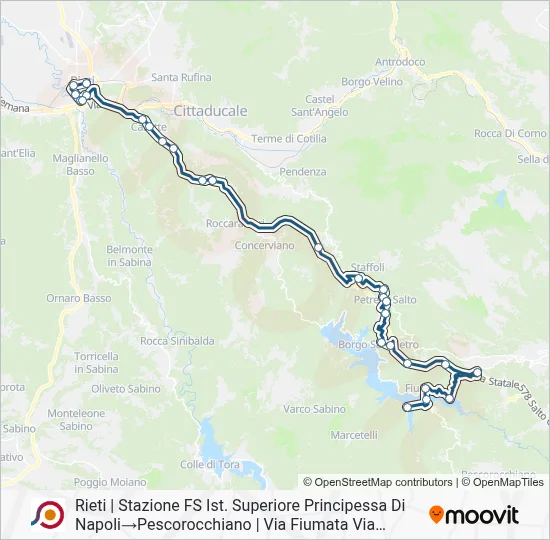 Percorso linea bus COTRAL