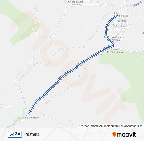 Percorso linea bus 3A
