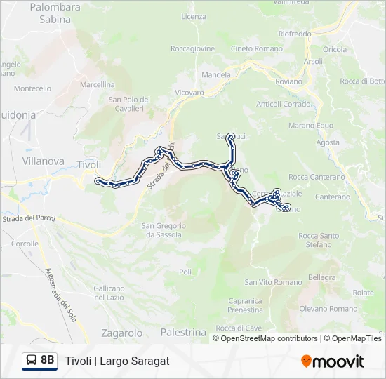 Percorso linea bus 8B