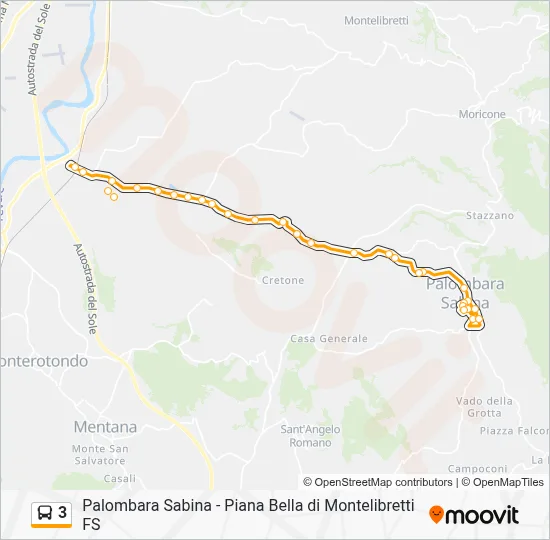 Percorso linea bus 3