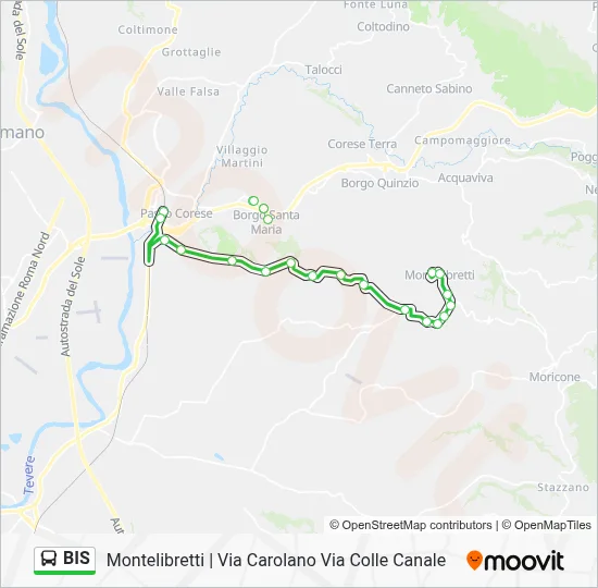Percorso linea bus BIS