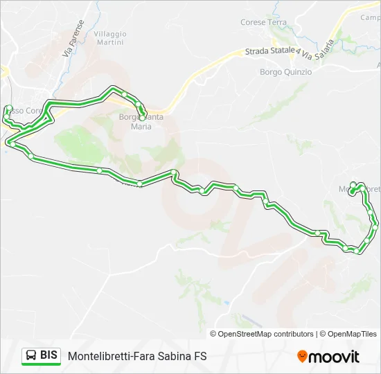 Percorso linea bus BIS