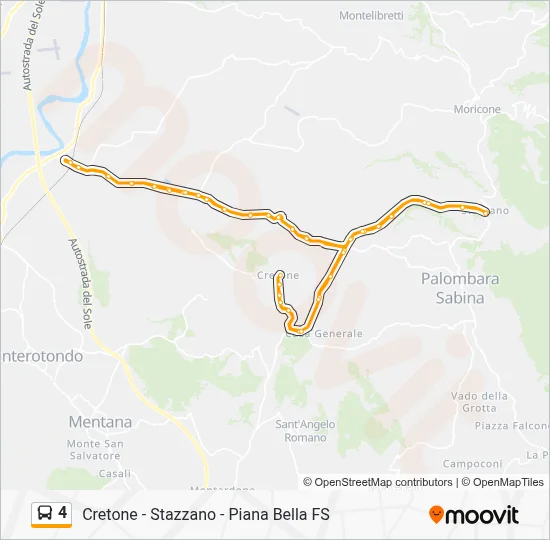 Percorso linea bus 4