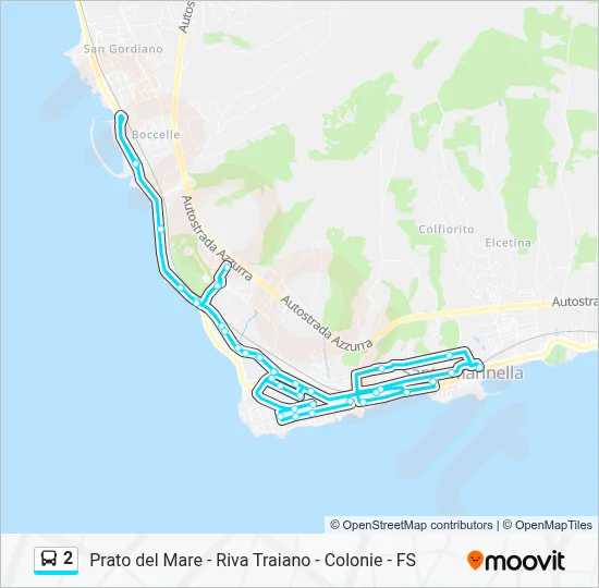 Percorso linea bus 2