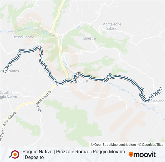 Percorso linea bus COTRAL