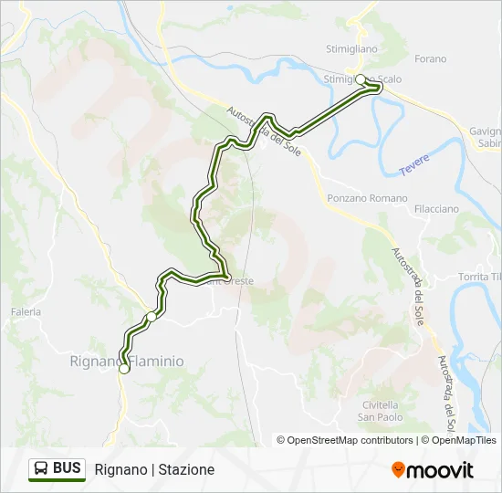 Mappa della linea BUS