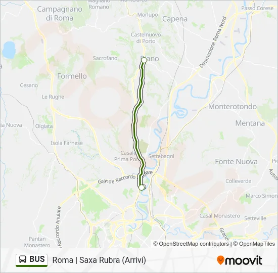Mappa della linea BUS