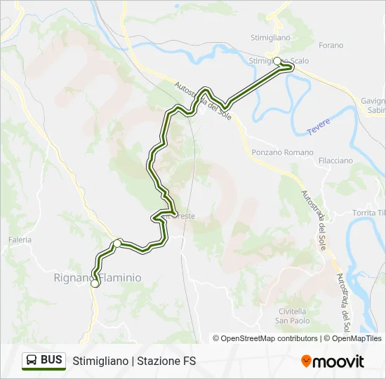 Mappa della linea BUS