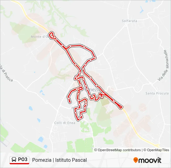 Percorso linea bus PO3