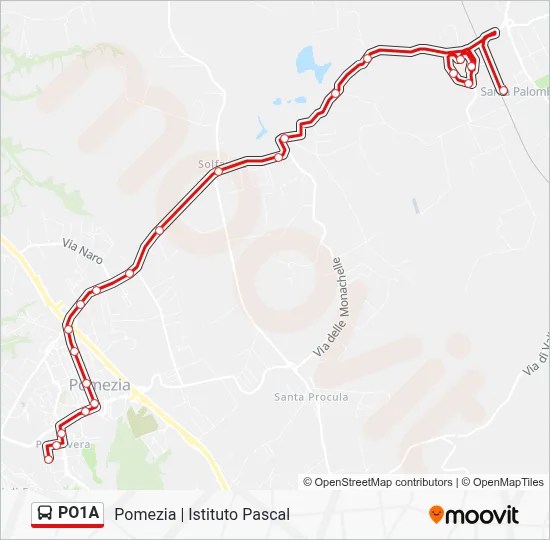 Percorso linea bus PO1A