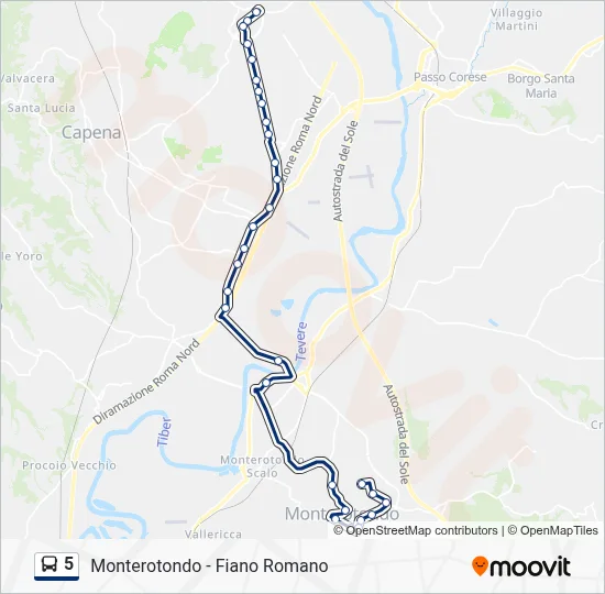 5 Bus Line Map
