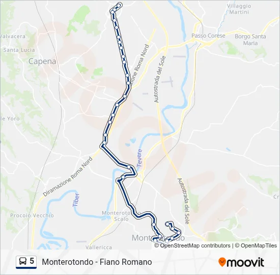 5 Bus Line Map