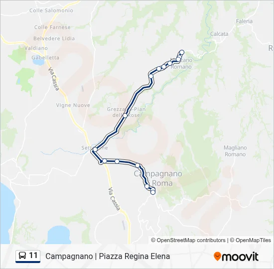Percorso linea bus 11