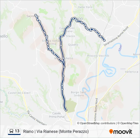 Percorso linea bus 13