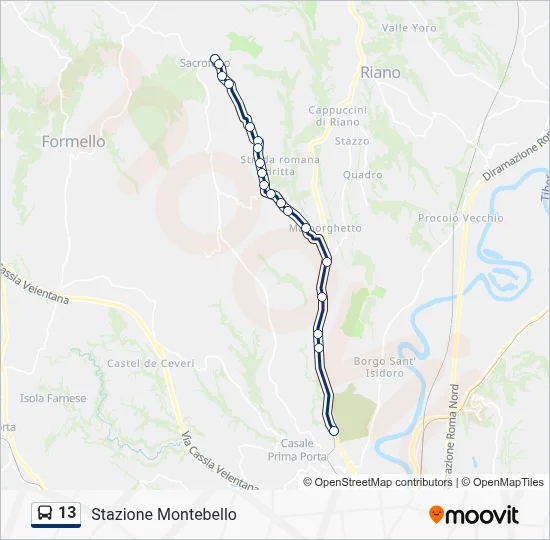 Percorso linea bus 13
