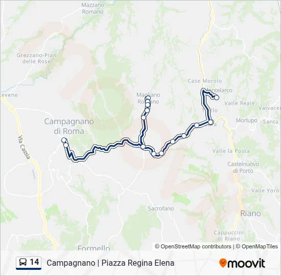 Percorso linea bus 14