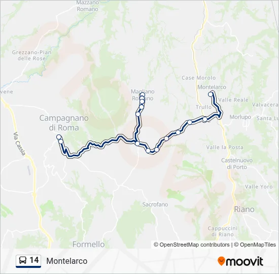 Percorso linea bus 14