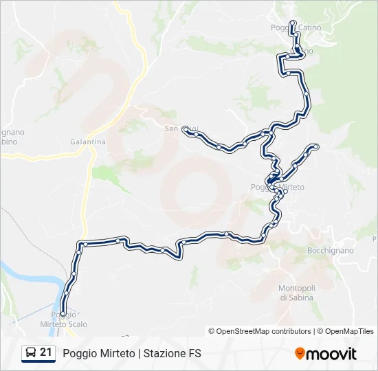 Percorso linea bus 21