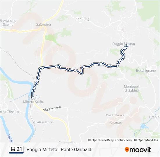 Percorso linea bus 21