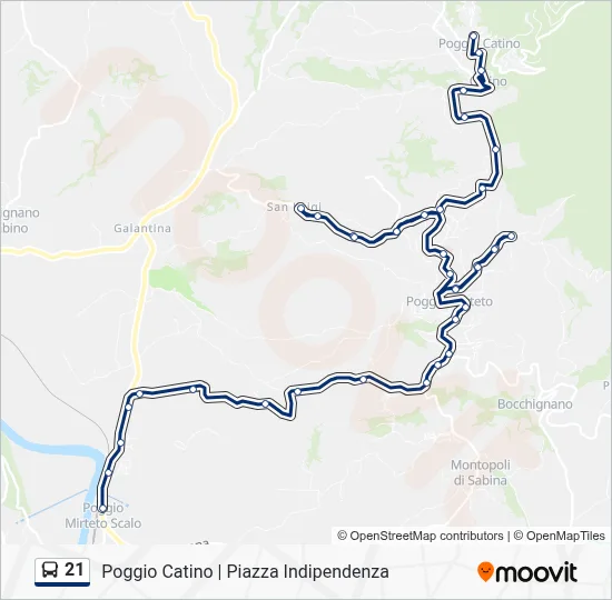 Percorso linea bus 21