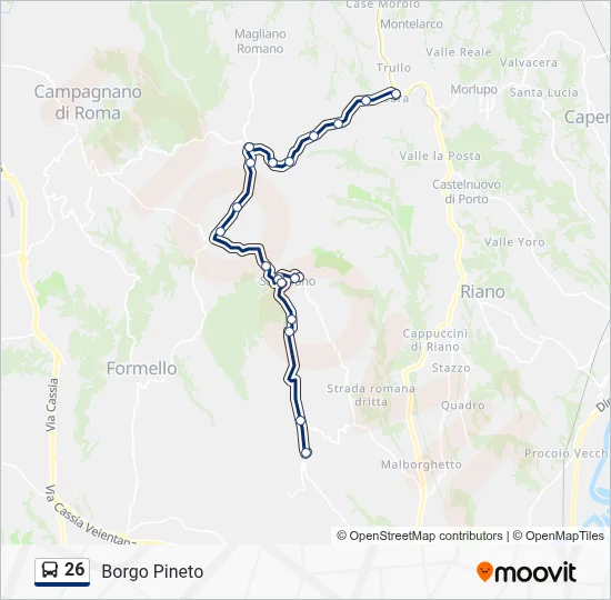 Percorso linea bus 26