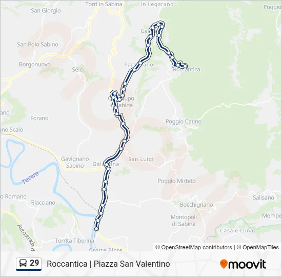 Percorso linea bus 29