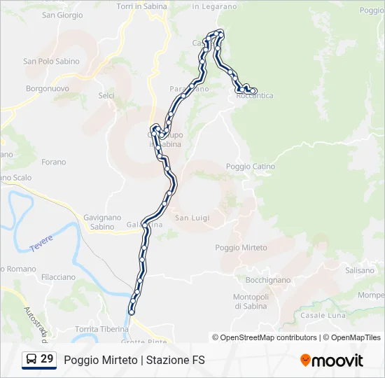 Percorso linea bus 29