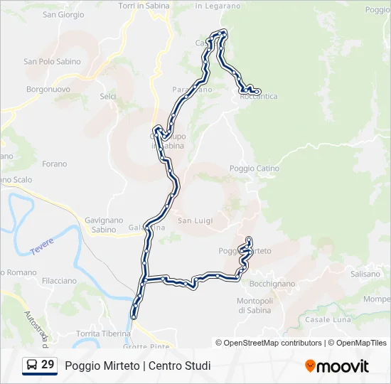 Percorso linea bus 29